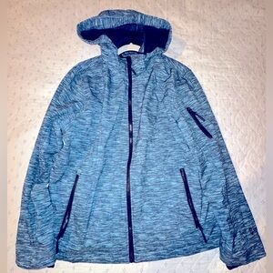 Free Country Blue Inner Faux Fur Zip Up Ladies Women Jacket Removable Hood